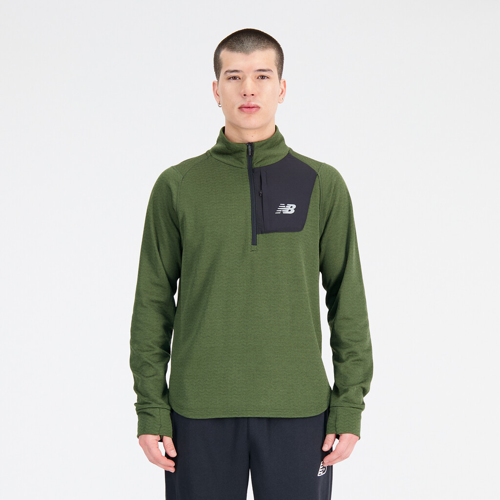 New Balance - NB Heat Grid Half Zip - kombu heather