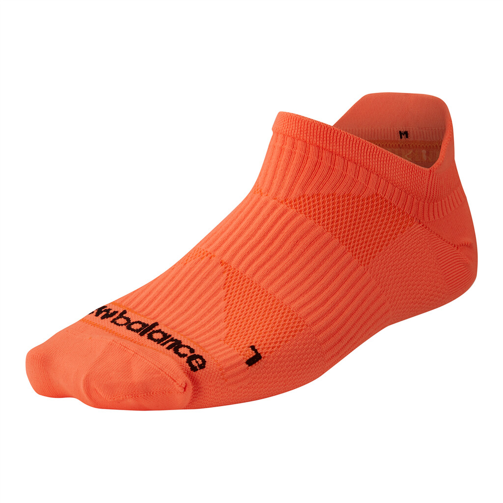 New Balance - Run Foundation Flat Knit No Show Tab 1 Pair - vibrant orange