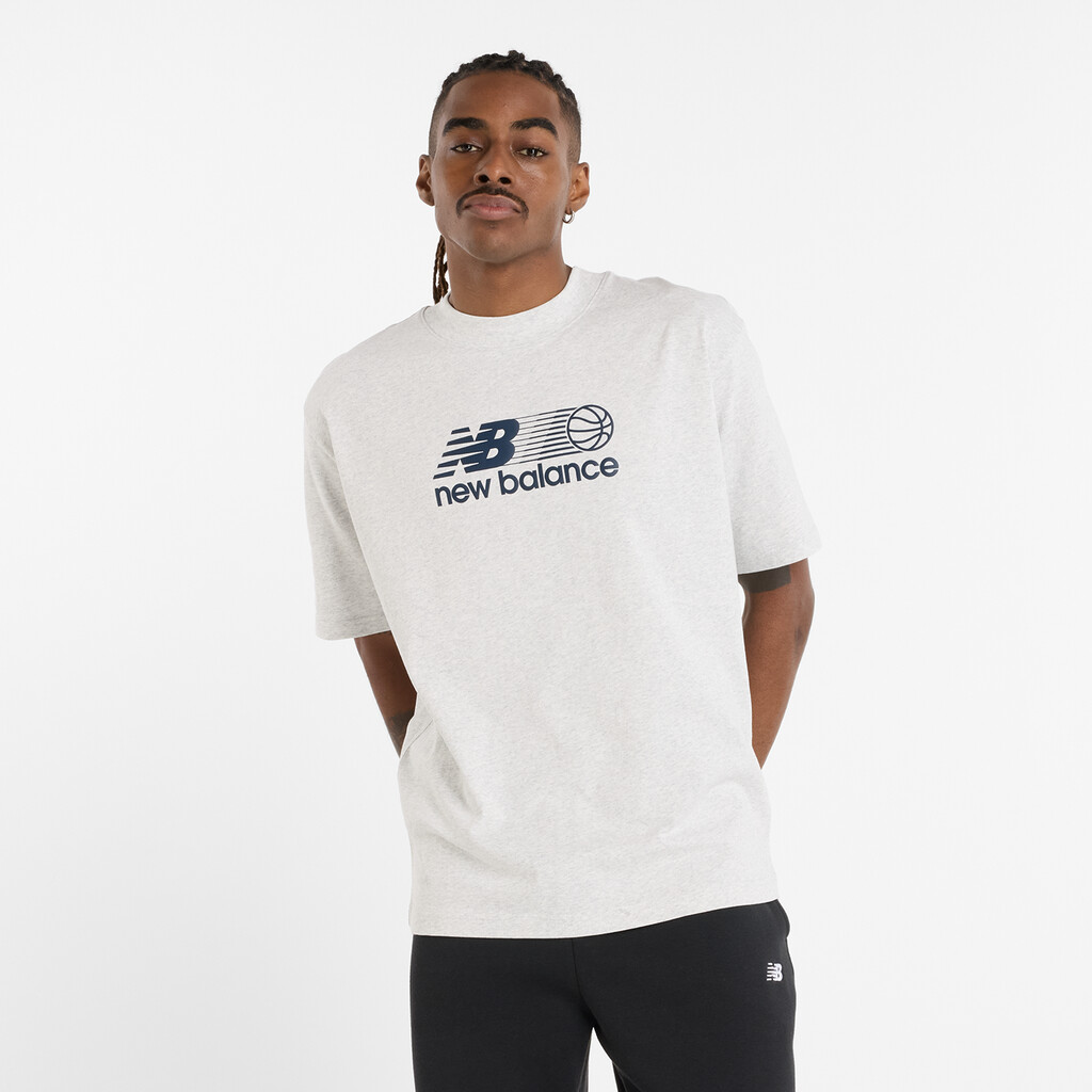 New Balance - Hoops Graphic T-Shirt - ash heather