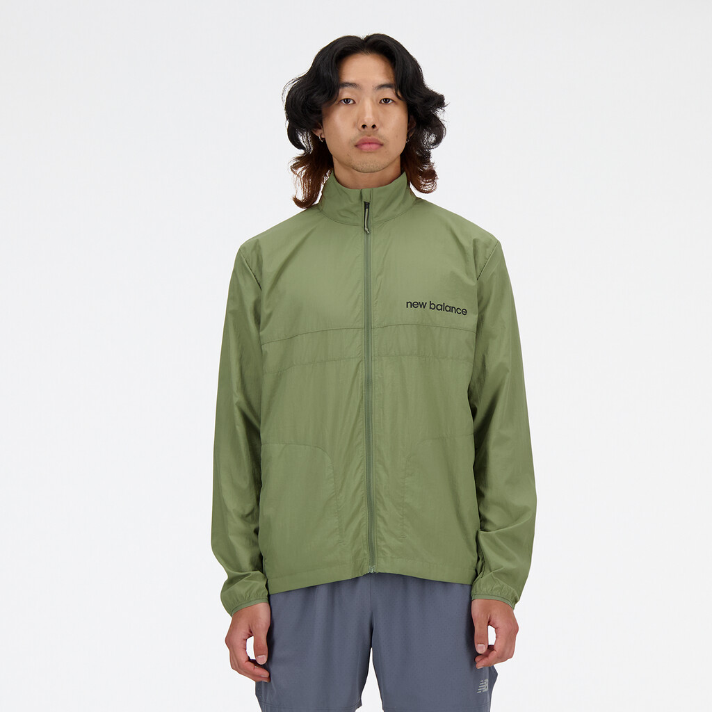 New Balance - NB Athletics Graphic Packable Run Jacket - dark olivine