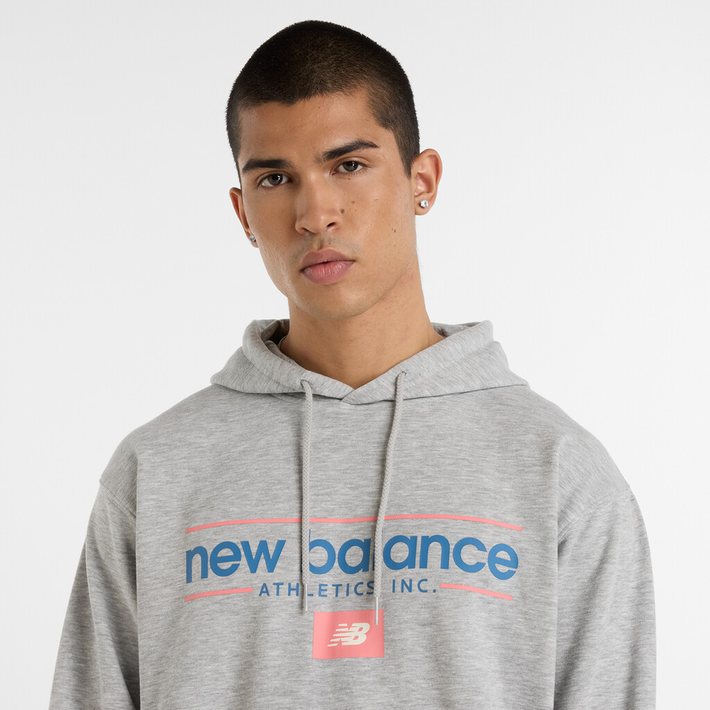 New Balance - Relaxed Linear Athletics Hoodie - athletic grey