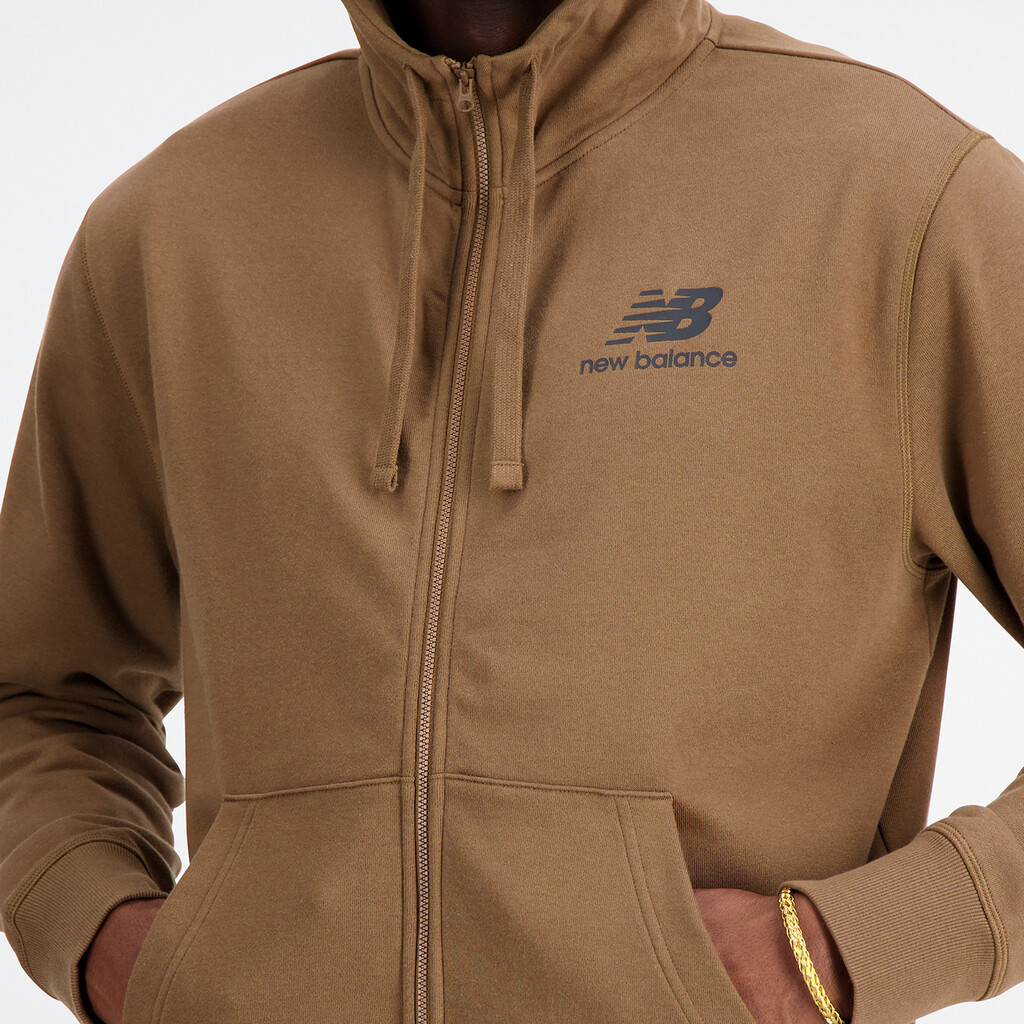 New Balance - Essentials Stacked Logo Jacket - dark earth