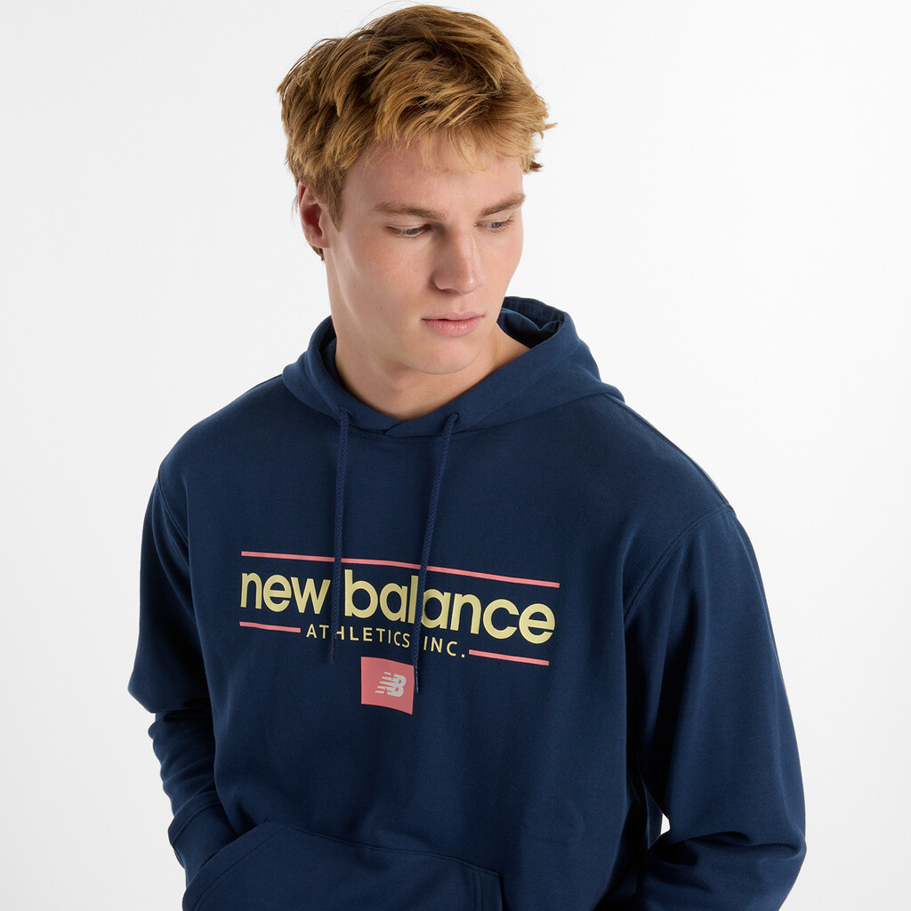 New Balance - Relaxed Linear Athletics Hoodie - nb navy