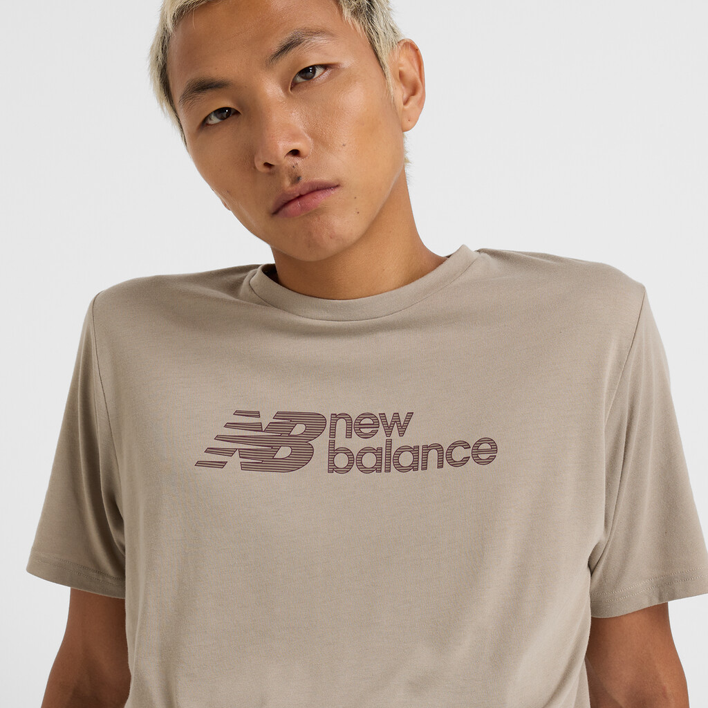New Balance - Heathertech Linear T-Shirt - arid stone