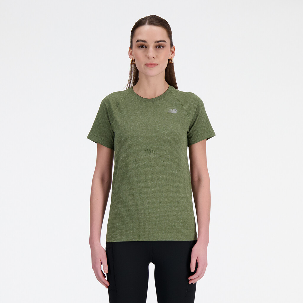 New Balance - W Seamless T-Shirt - dark olivine heather