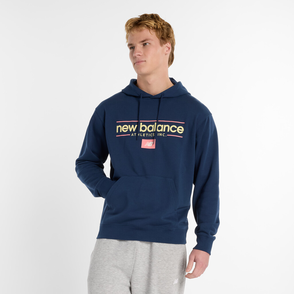New Balance - Relaxed Linear Athletics Hoodie - nb navy