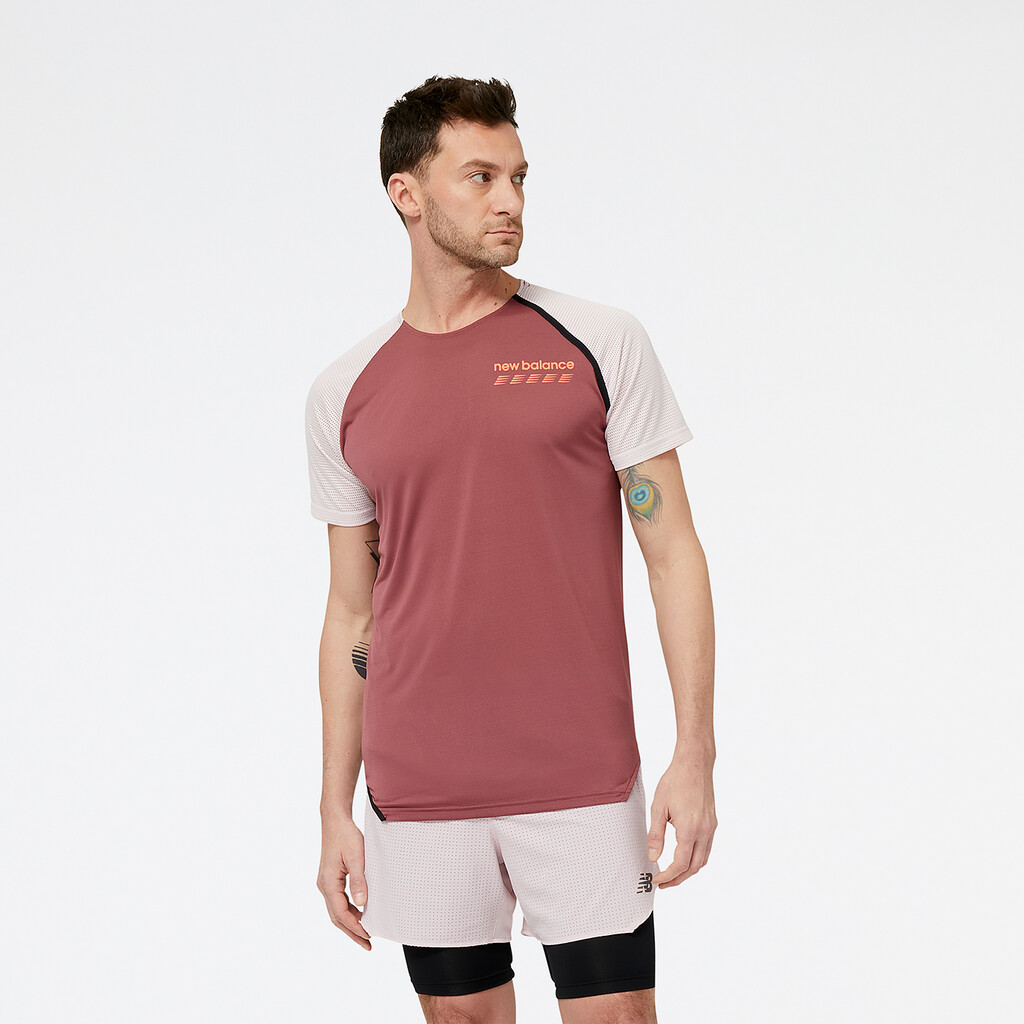 New Balance - Accelerate Pacer Short Sleeve - washed burgundy