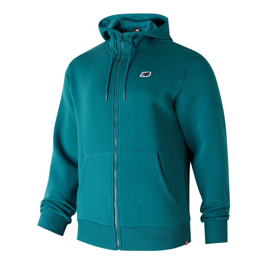 New Balance - NB Small Logo Zip Hoodie - vintage teal