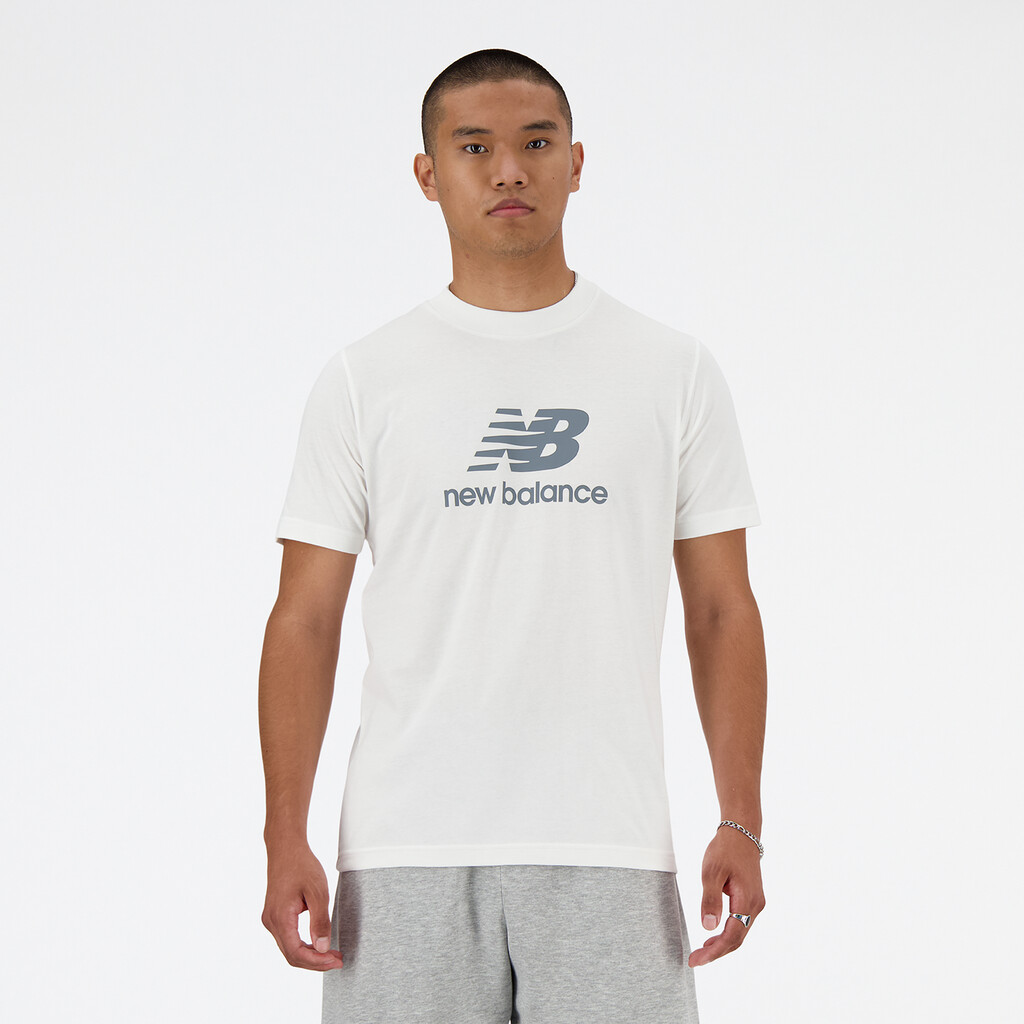 New Balance - Sport Essentials Stacked Logo T-Shirt - white