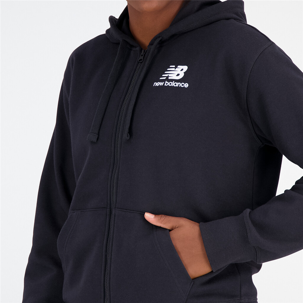 New Balance - W Essentials Stacked Logo Full Zip Hoodie - black