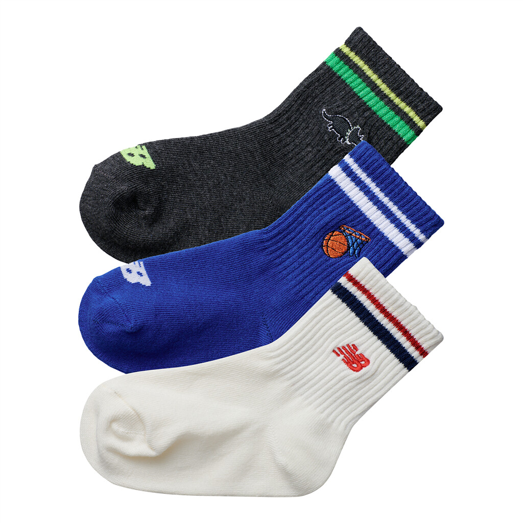 New Balance - Kids Embroidery Midcalf Socks 3 Pair - as1