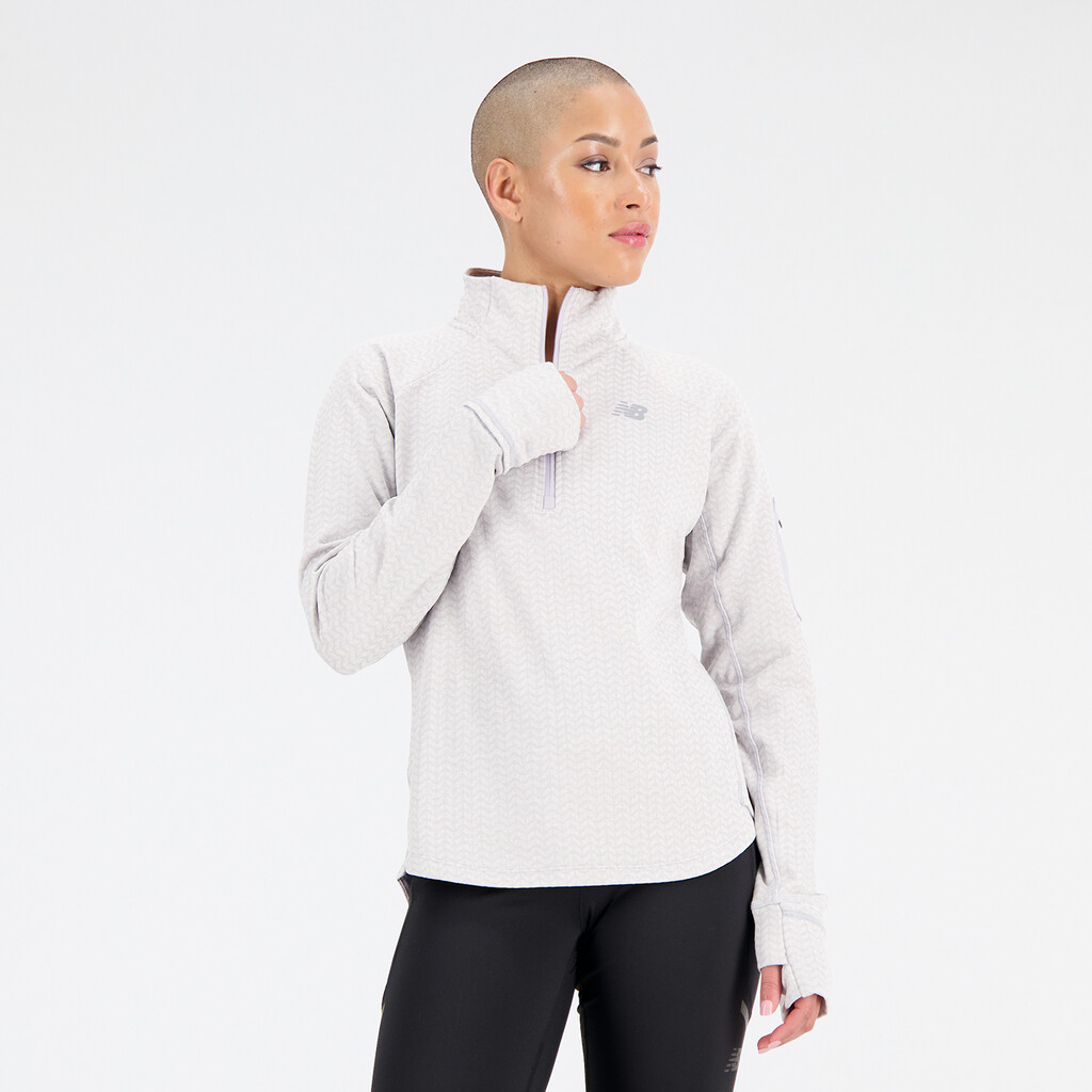 New Balance - W NB Heat Grid Half Zip - grey violet heather