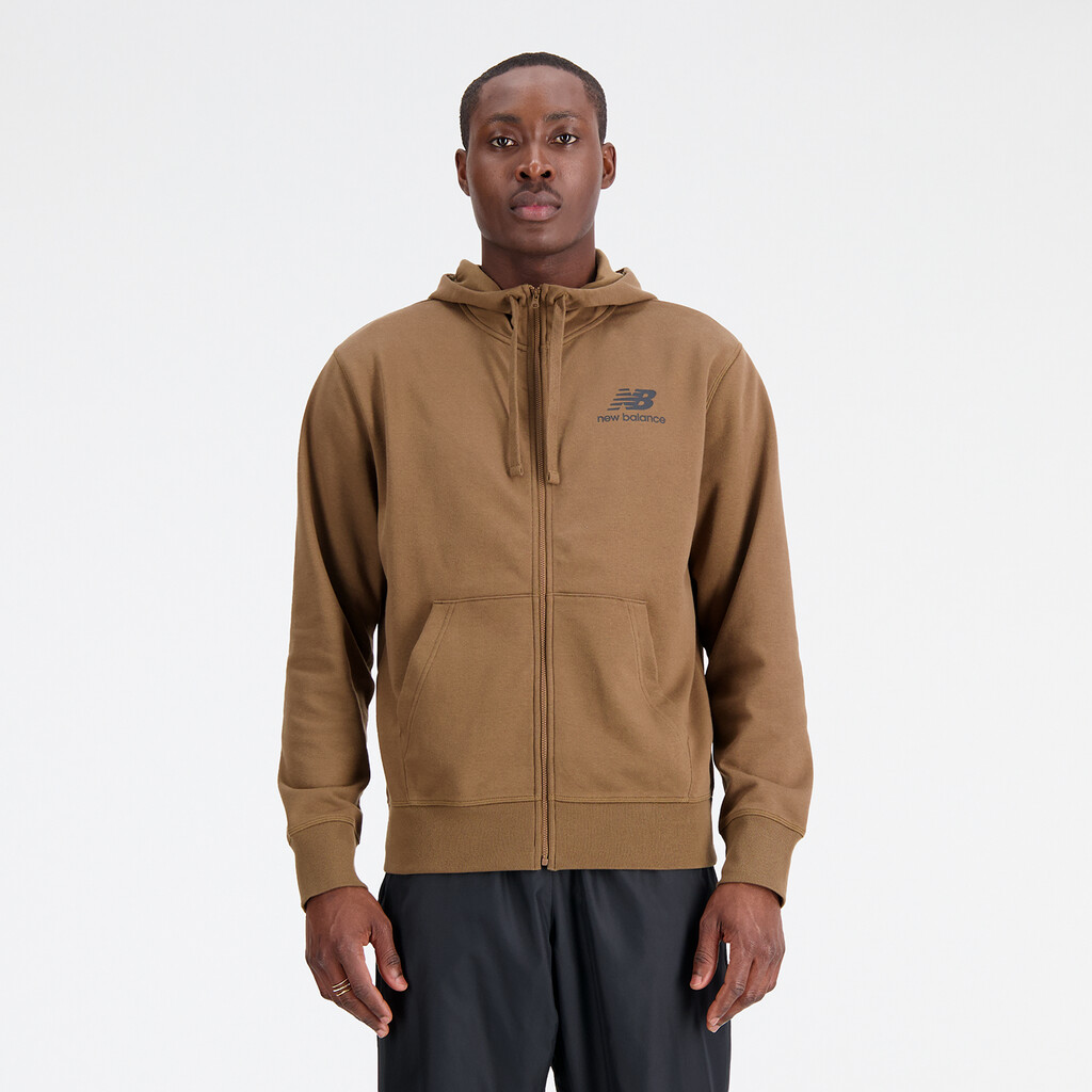 New Balance - Essentials Stacked Logo Jacket - dark earth