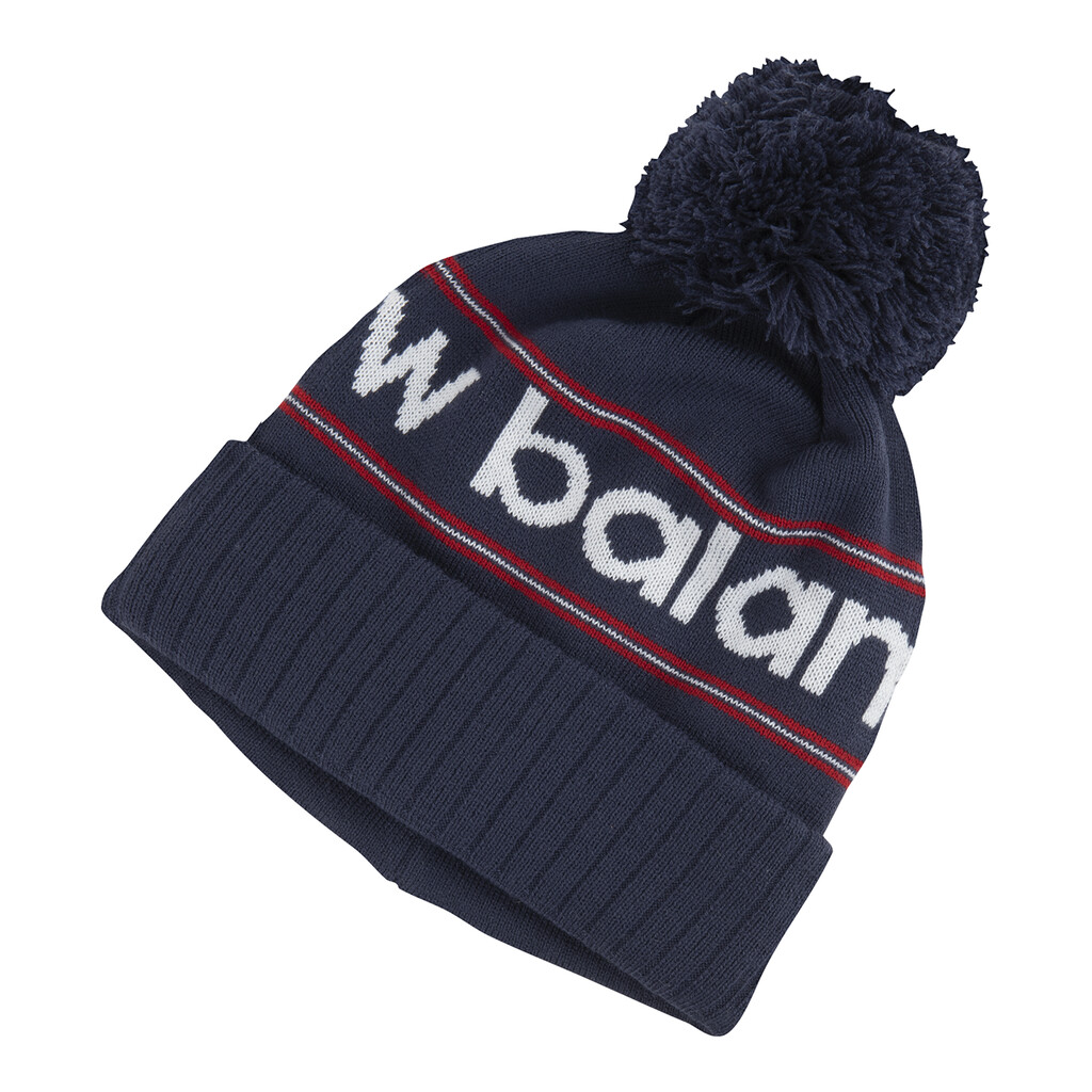 New Balance - Linear New Balance Pom Beanie - nb navy