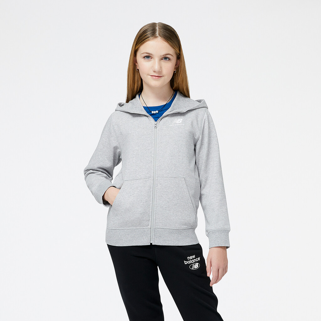 New Balance - Y Essentials Stacked Logo Jacket - athletic grey