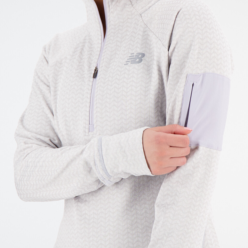 New Balance - W NB Heat Grid Half Zip - grey violet heather