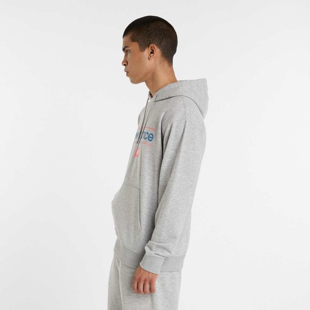 New Balance - Relaxed Linear Athletics Hoodie - athletic grey