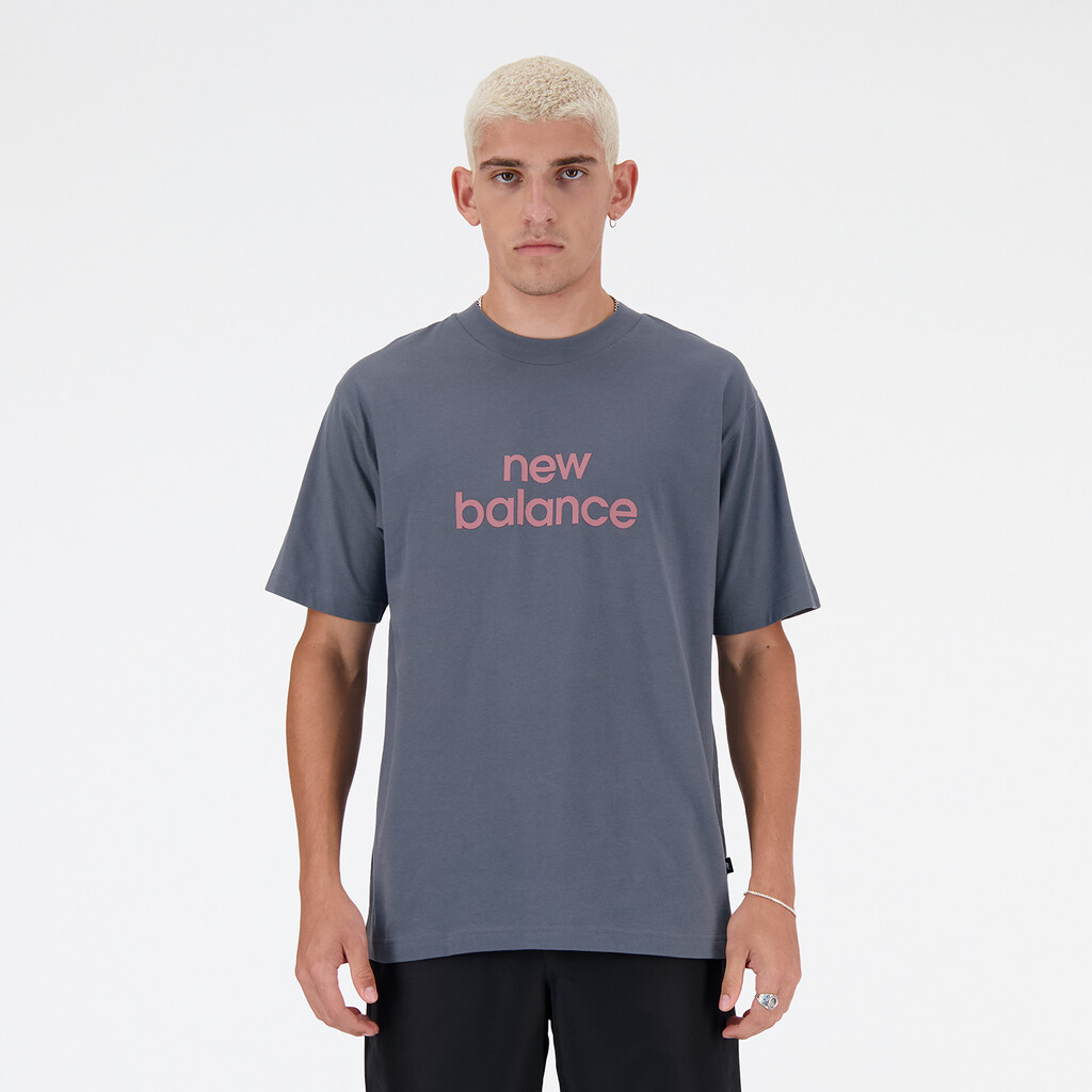 New Balance - New Balance Linear Logo Relaxed Tee - graphite